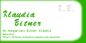 klaudia bitner business card
